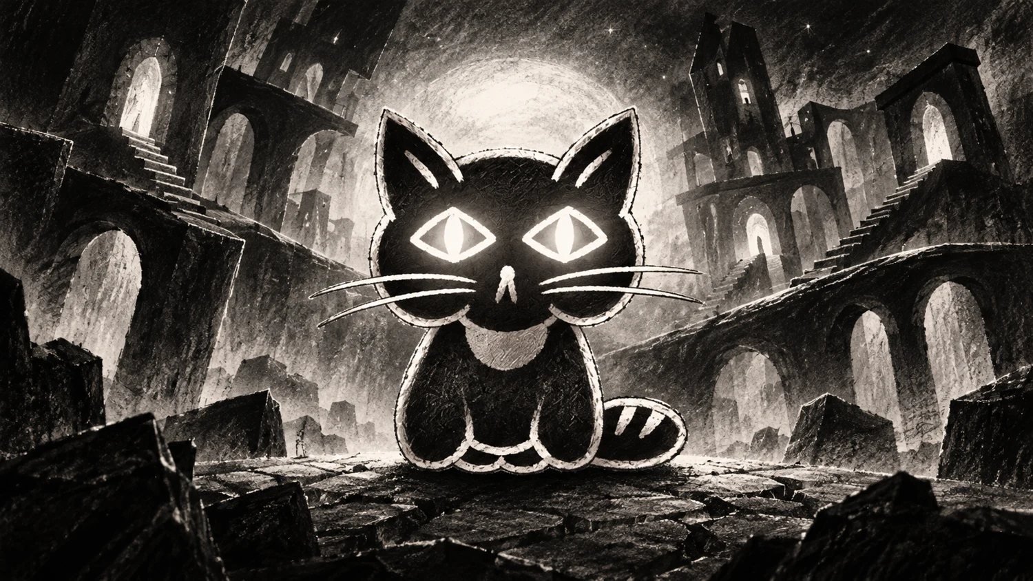Кот из игры «особенности.» — иллюстрация